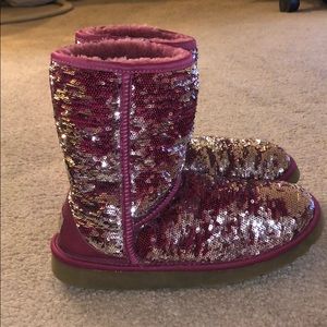 Ugg Red and Silver Sequin Ugg